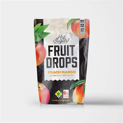 Hot Sugar By Grow Op Farms 11 Peach Mango Fruit Drops 100mg 10 Pack Leafly