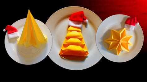 DIY Servietten falten Weihnachten 3 einfache Ideen für schöne