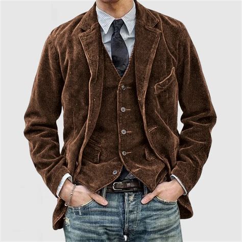 La Veste Vintage à Revers En Velours Côtelé Nick Pour Homme Etienne Paris