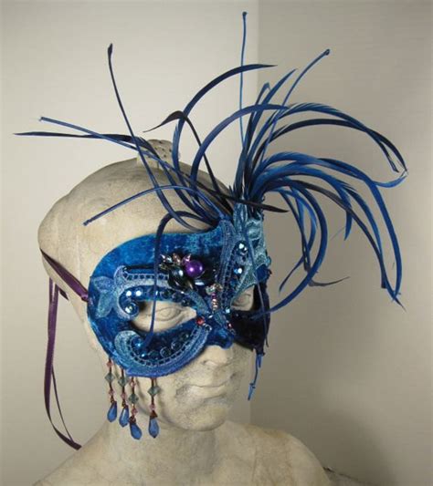 Blue Pearl Masquerade Mask Etsy