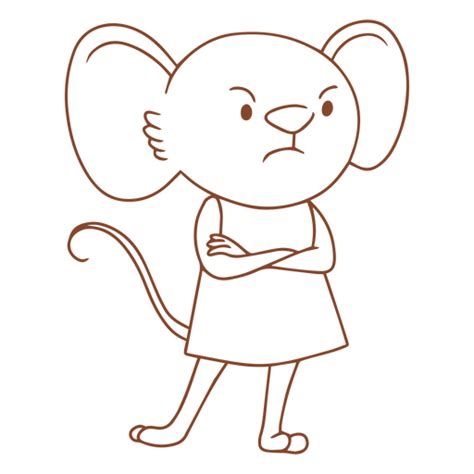 Cartoon Mouse With Crossed Arms Standing Png And Svg Design For T Shirts