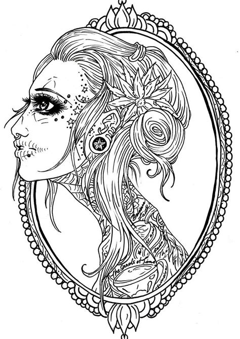 Girly Skull Coloring Pages at GetDrawings | Free download