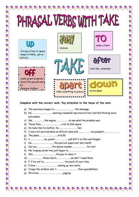 Phrasal Verbs Worksheets For Beginners