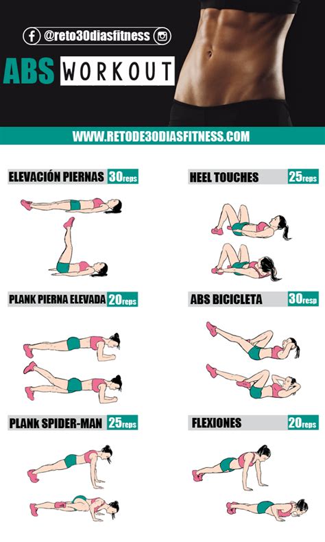 ABS WORKOUT ONLINE Reto de 30 días Fitness Entrenamiento para