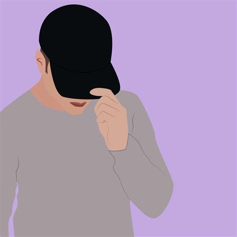 hombre con gorra negra ilustración vector sobre fondo blanco