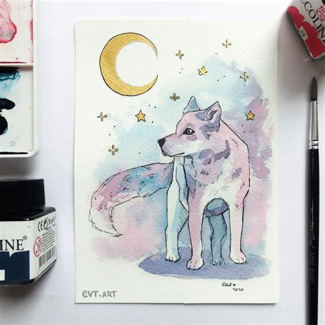 Wolf 🌙 : Watercolor