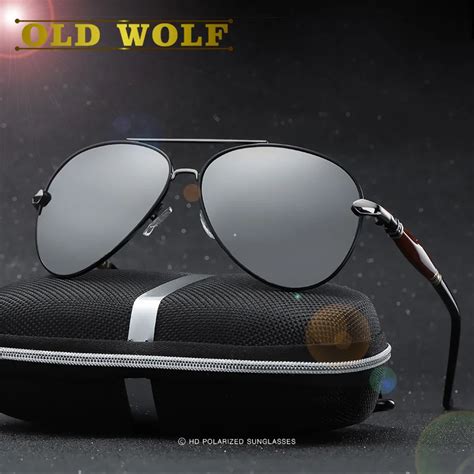 Old Wolf Aviation Sunglasses Mens Polarized Driving Unisex Double Nose