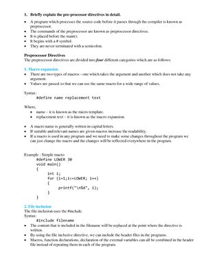 Ppsimp PROGRAMMING FOR PROBLEM SOLVING UNIT I 1 Explain Identifier