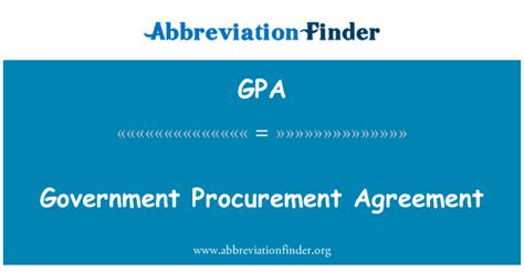 Gpa Government Procurement Agreement