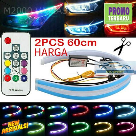 Jual Lampu Alis Mobil Led Drl Headlamp Slim Rgb Rainbow Remot