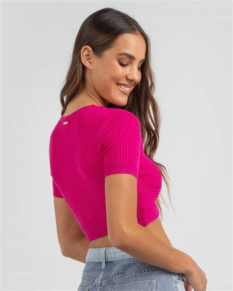 Shop Mooloola Lee Knit Top In Bright Pink Fast Shipping And Easy Returns City Beach Australia