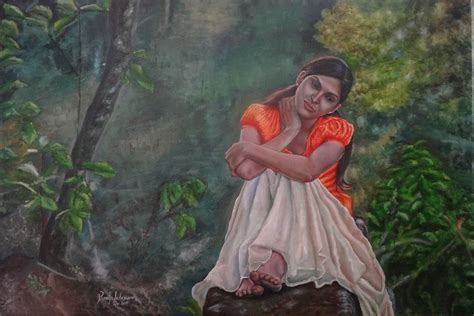 Girl In Orange Dress RamyaSadasivams Art Gallery