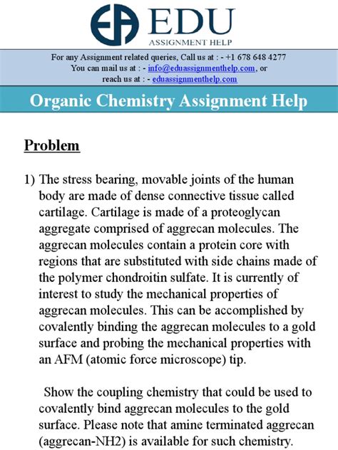 Organic Chemistry Assignment Help Pdf