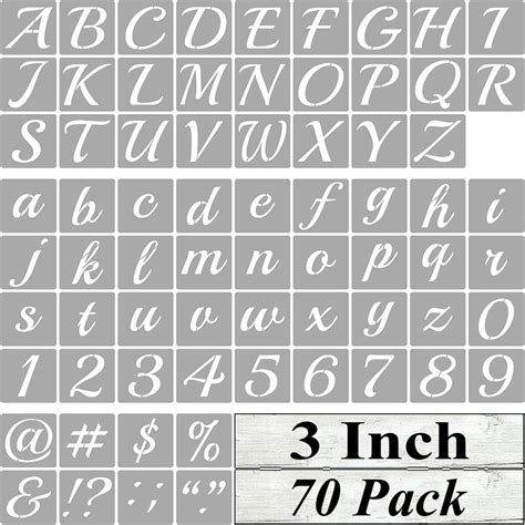 4 Inch Alphabet Letter Stencils 70 Pack Letter Number Stencil Templates With Signs