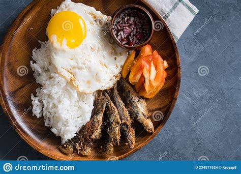 Fried Tawilis With Egg And Rice Stock Photo Image Of Philippines