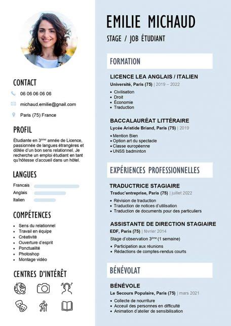 Exemple De Cv Anonyme T L Charger Gratuit Cv Word