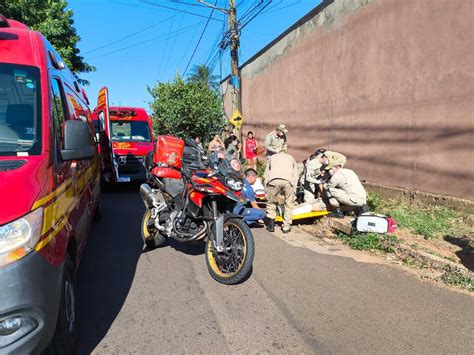 Acidente Entre Carro E Moto Deixa Mulher Em Estado Grave No Nossa