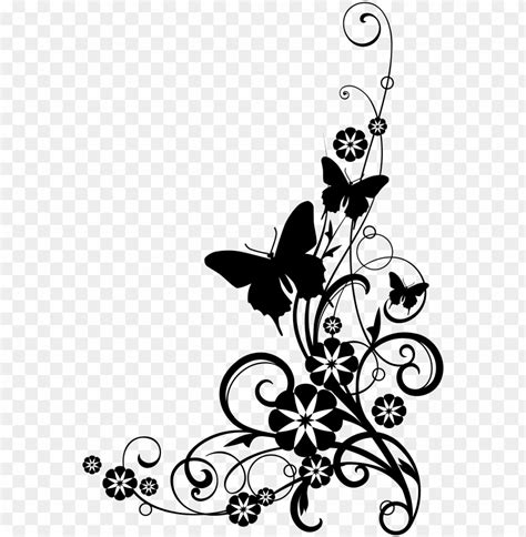 Black And White Flower Border Clipart - Flowers Clip Art Black And ...