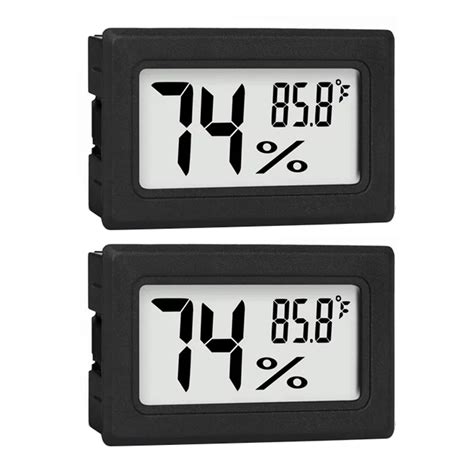 Yuanrx Hygrometer 2 Pack Mini Digital Hygrometer Indoor Outdoor Hygrometer Lcd Temperature