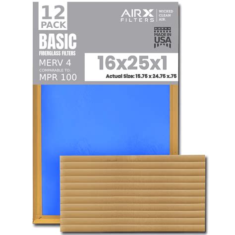 16x25x1 Air Filter Merv 4 Comparable To Mpr 100 Basic Economy Furnace