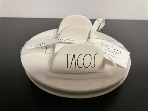 RAE DUNN 8 PLATES AND TACOS HOLDER SET EBay