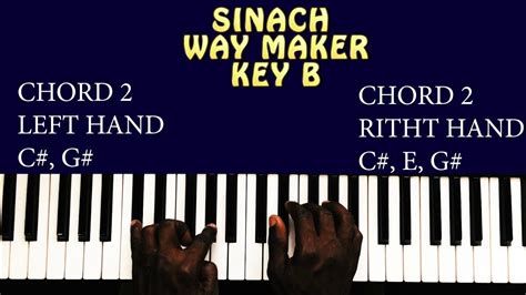 Sinach Way Maker Piano Chords For Beginners Key B Simplified And Detailed Youtube