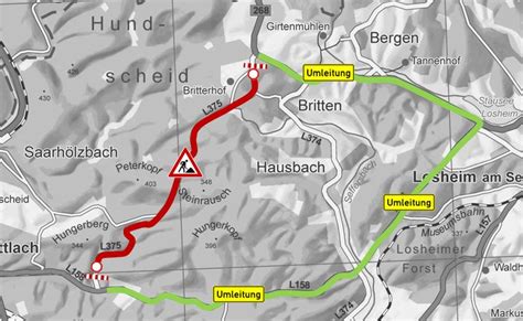 Update L 375 Straßenbauarbeiten unter Vollsperrung im Bereich