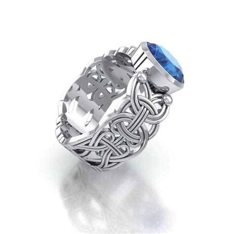 Viking Ring Borre 925 Sterling Silver Fine Jewelry Created Sapphire