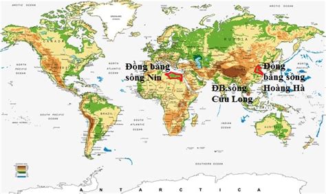 Hãy tìm trên bản đồ thế giới đồng bằng của sông Nin (châu Phi), sông ...