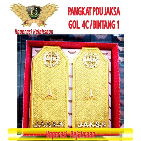 Jual PANGKAT PDU JAKSA KEJAKSAAN RI GOL 4C BINTANG 1 KARET MOTIF