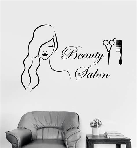 Vinyl Wall Decal Beauty Salon Barbershop Hairdresser Stickers Unique G — Wallstickers4you