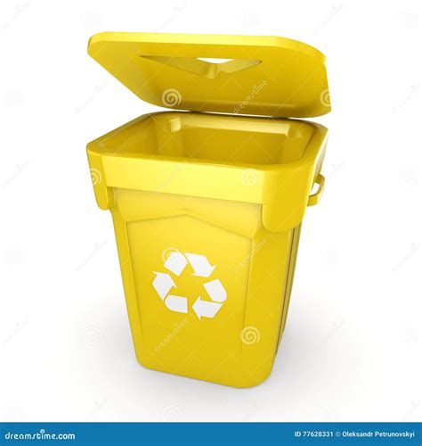 3d Rendering Yellow Recycling Bin Stock Illustration Illustration Of