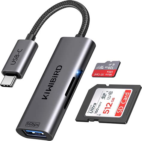 Uni Lecteur De Carte USB C Vers SD MicroSD Solide Aluminium Adaptateur