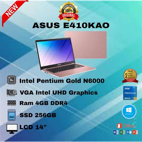 Asus Vivobook E Kao Intel Pentium Gold N Ram Gb Ddr Gb Ssd