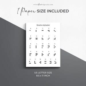 Printable Braille Alphabet Sheet Full Alphabet. Braille Letters. - Etsy