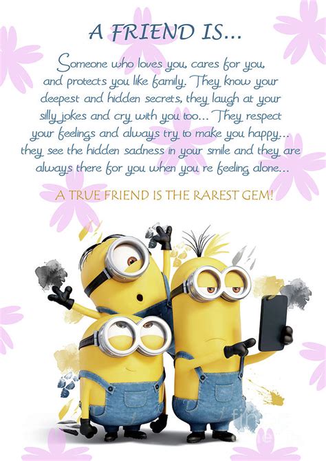 A Friend is.. Minions Cute Friendship Quotes - 18 Digital Art by Prar K ...