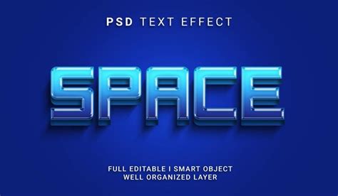 Efecto De Texto Psd Estilo Espacio 3d Archivo PSD Premium