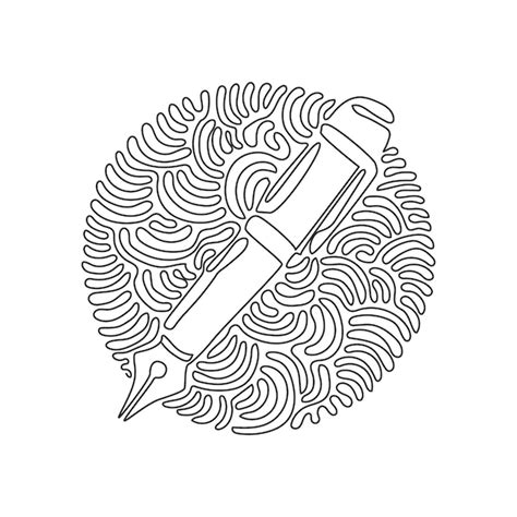 Premium Vector Continuous One Line Drawing Pen Write Icon Line Glyph