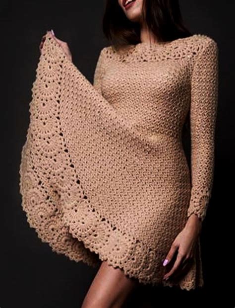 Tinas Handicraft Long Sleeve Crochet Dress