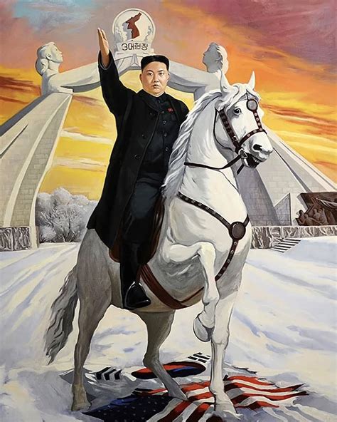 The Liberator Of Korea — Painting Of Kim Jong Un Trampling Over The