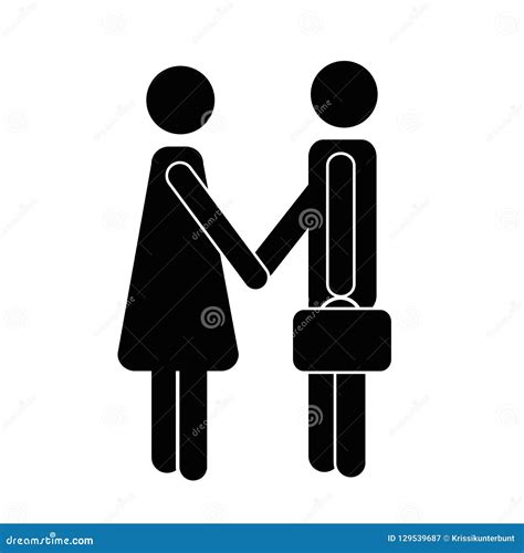 La Femme Et Lhomme Se Serrent La Main Le Pictogramme Illustration De