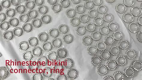 Rhinestone Metal Bra Ring And Slider Hooks Strap Adjustable Buckles Bikini Connectors