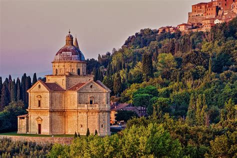 San Bagio Church In Montepulciano At Sunset Photograph By John Frid