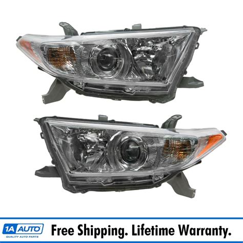 Headlight Headlamp Light Lamp Pair Set Of 2 Kit For Toyota Highlander Us Built Ebay