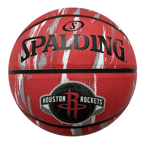 Spalding 斯伯丁 Nba Rubber Spa84150 籃球7號 大理石紋 隊徽球 耐磨 橡膠 室外 紅 火箭 Pchome