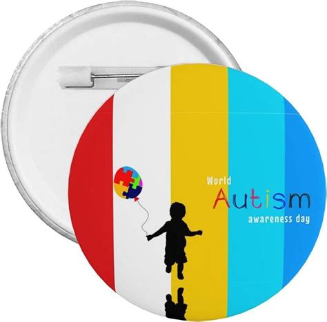 Autistic Autism Awareness Day Month Buttons Decorate Round Badges With