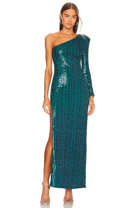 Michael Costello X Revolve Rumi Gown In Teal Revolve