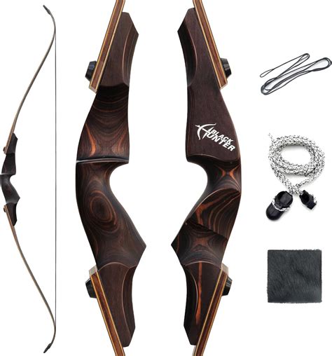 60 Inch Black Hunter Recurve Bow For Adults Archery Takedown Hunting