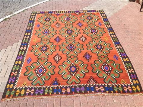 Floral Pattern Kilim Rug 122 X 89 Vintage Etsy