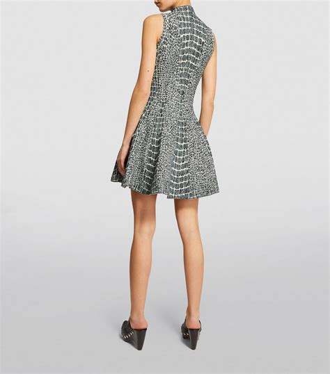 Womens Alaïa white Crocodile Effect Mini Dress Harrods UK